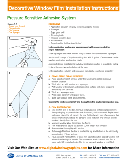 Decorative Window Film Installation Instructions
