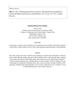 Hirt Planning during Post-socialism - VTechWorks