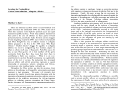 Leveling the Playing Field: African-Americans and Collegiate