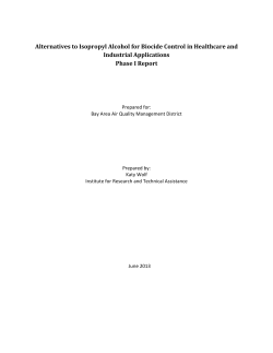 Alternatives to Isopropyl Alcohol for Biocide Control in Healthcare