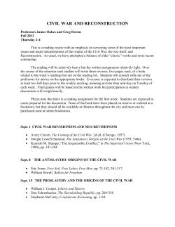 CIVIL WAR AND RECONSTRUCTION