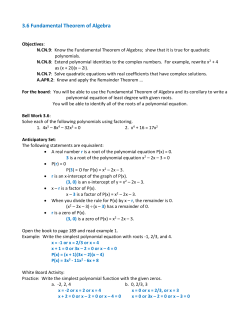 3.6 Fundamental Theorem of Algebra
