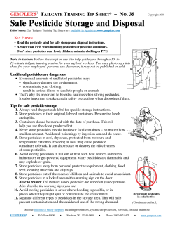 Safe Pesticide Storage and Disposal