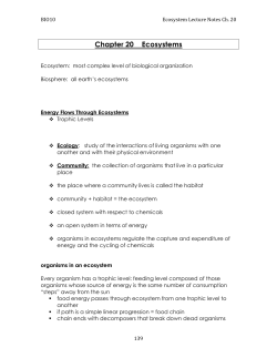 Chapter 20 Ecosystems