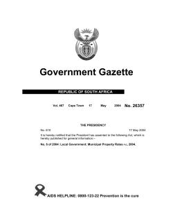 Local Government: Municipal Property Rates Act [No. 6 of 2004]