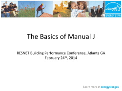 The Basics of Manual J