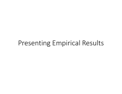 Presenting Empirical Results