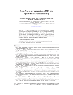 Sum-frequency generation of 589 nm light with near-unit - ENS-phys