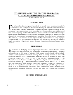 HYPOTHERMIA AND TEMPERATURE REGULATION
