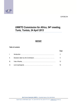UNWTO Commission for Africa, 54th meeting, Tunis, Tunisia, 24