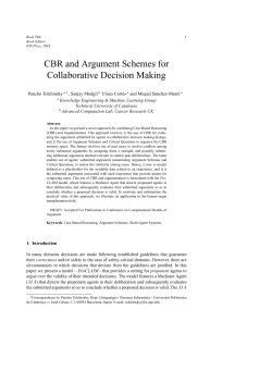 CBR and Argument Schemes for Collaborative Decision Making