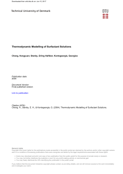 Thermodynamic Modelling of Surfactant Solutions