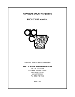 ARKANSAS COUNTY SHERIFFS PROCEDURE MANUAL