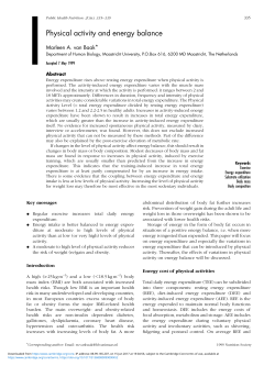 Physical activity and energy balance