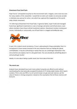 Read the article Divestment from fossil fuels.