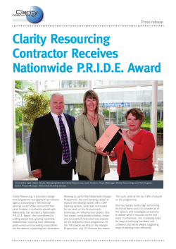 Clarity Resourcing Contractor Receives Nationwide P.R.I.D.E. Award