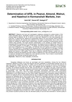 Determination of AFB1 in Peanut, Almond, Walnut, and Hazelnut in