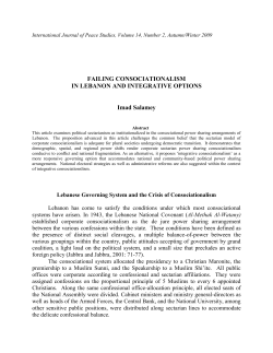 Consociational Democracy in Deeply Divided Society: