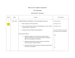 ENG 111/112: English Composition Tara Seate-‐Beck 2015