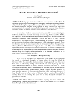 149 THOUGHT AS DIALOGUE - International Journal for Dialogical