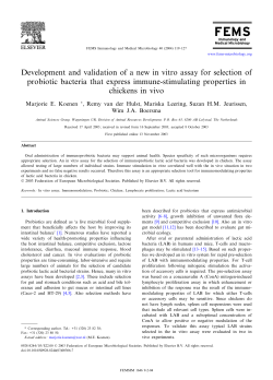 Development and validation of a new in vitro assay for selection of
