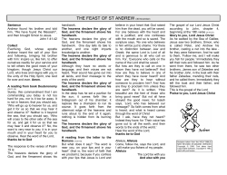 This is the Reading for THE FEAST OF ST. ANDREW.