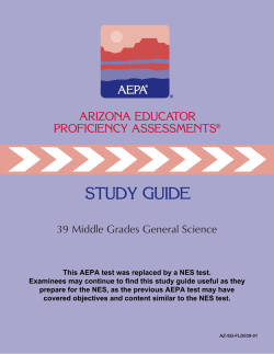 39 Middle Grades General Science - Arizona Educator Proficiency
