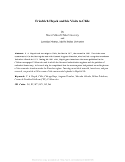 Friedrich Hayek and his Visits to Chile