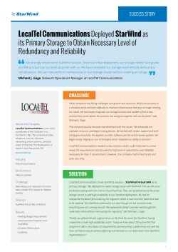 LocalTel CommunicationsDeployed StarWindas its Primary Storage