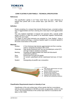 Technical Specification for Cork Flooring