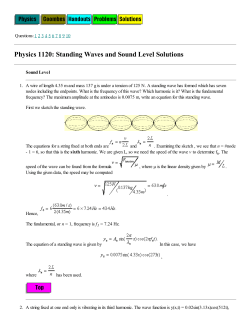 PHYS 1120 Standing Waves and Sound Level Solutions
