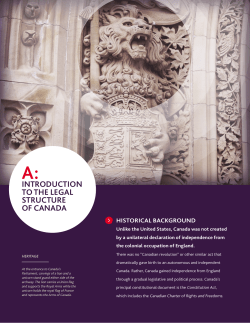 INTRODUCTION TO THE LEGAL STRUCTURE OF CANADA
