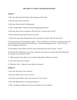 Gatsby Chapter Questions