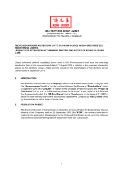 1 PROPOSED DIVIDEND IN SPECIE OF UP TO 41,410,800