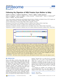 Following the Digestion of Milk Proteins from Mother to