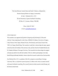 The Links Between Animal Abuse and Family Violence, as Reported
