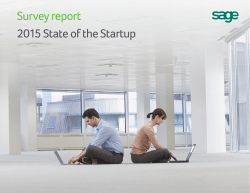 Survey report 2015 State of the Startup