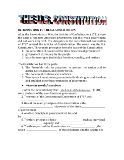 INTRODUCTION TO THE U.S. CONSTITUTION After the