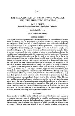 the evaporation of water from woodlice and the millipede glomeris