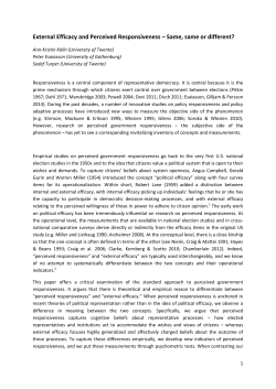 External Efficacy and Perceived Responsiveness
