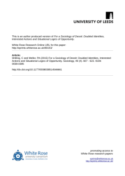 For a Sociology of Deceit - White Rose Research Online