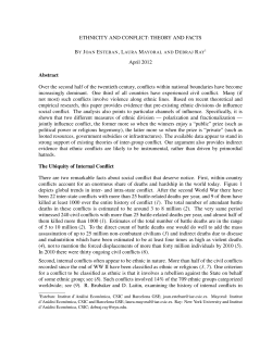 ETHNICITY AND CONFLICT: THEORY AND FACTS April 2012