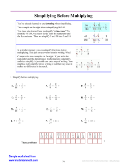 Simplifying Before Multiplying