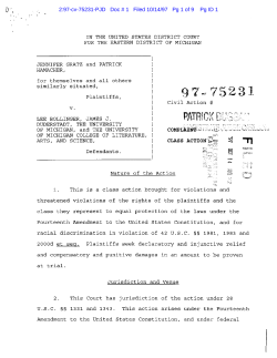 Gratz v. Bollinger - Complaint - Civil Rights Litigation Clearinghouse