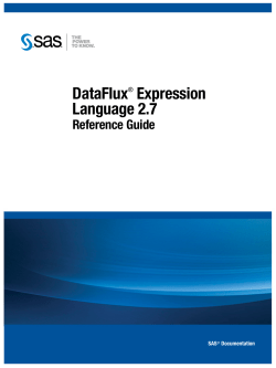 DataFlux Expression Language 2.7: Reference Guide