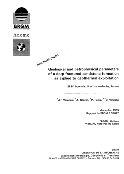 Geological and petrophysical parameters of a deep - Infoterre