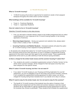 12- Month Housing FAQ What is 12-month