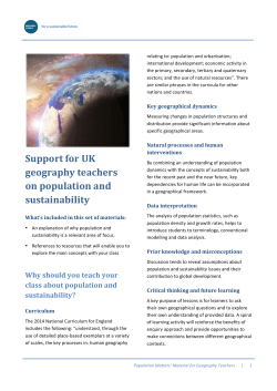 Population Matters` Material for Geography Teachers