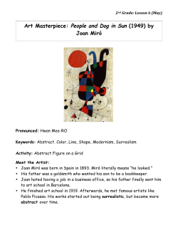 Art Masterpiece: People and Dog in Sun (1949) by Joan Mir&oacute;