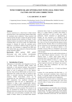 wind turbine blade optimisation with axial induction factor and tip